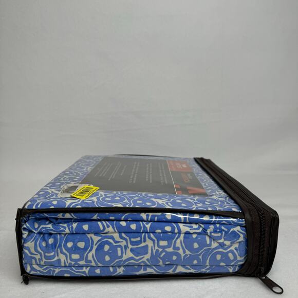 Perry Ellis American Twin Skull Sheet Set 200 Thread Count Blue/White New Rare - Picture 6 of 8